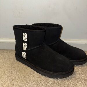 UGG Classic Black Boots with Logo
